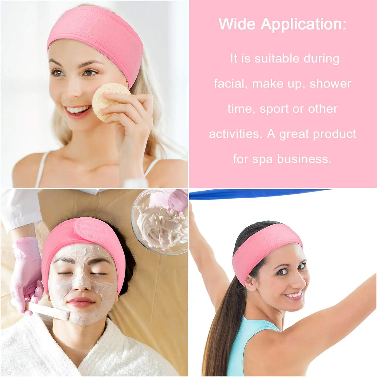 3pcs Adjustable Facial Headband with 1 Mask Brush